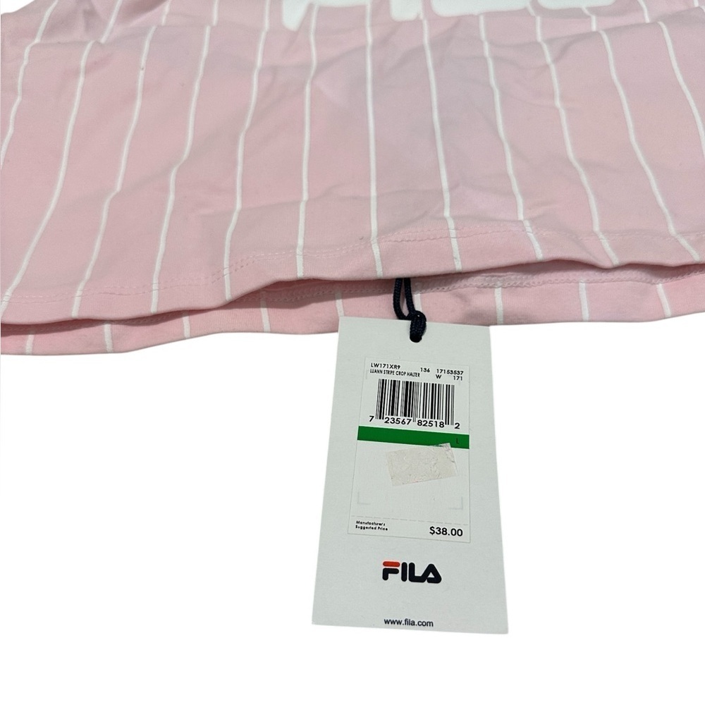 NWT Fila Pink and White Stripe Halter Top Large - Picture 3 of 7